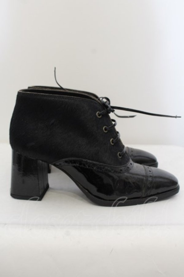 画像4: Jane Marple / ハラコ切替シューズ M クロ O-24-05-31-008-JM-SH-OW-ZT-K001 (4)