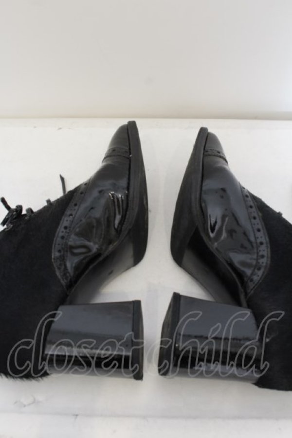 画像5: Jane Marple / ハラコ切替シューズ M クロ O-24-05-31-008-JM-SH-OW-ZT-K001 (5)