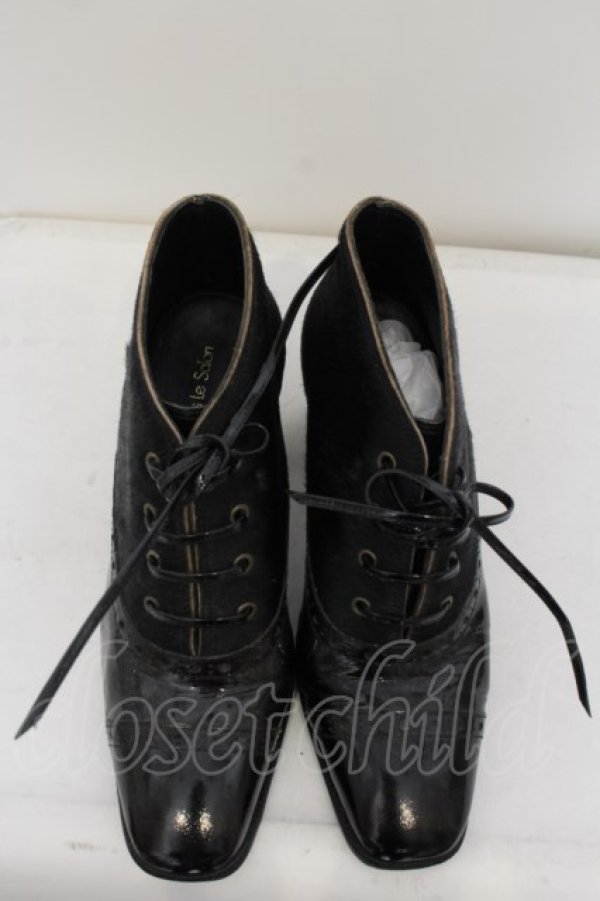 画像7: Jane Marple / ハラコ切替シューズ M クロ O-24-05-31-008-JM-SH-OW-ZT-K001 (7)