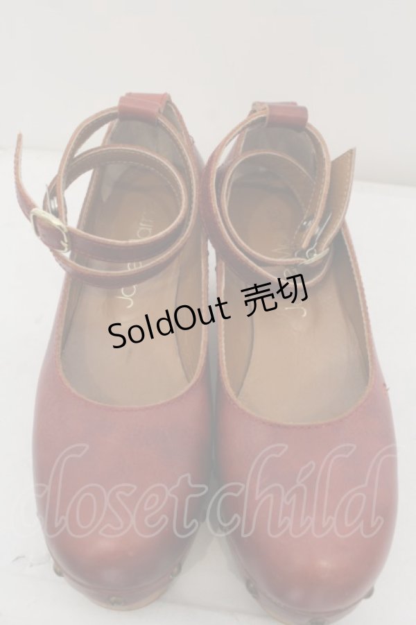 画像7: Jane Marple / ウッドソールのビジュートリミングシューズ S ワイン O-24-05-31-010-JM-SH-IG-ZT-K001 (7)