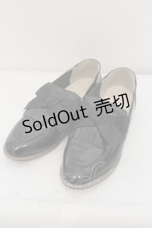 画像: m petit by misako / キルトリボンローファー L クロ O-24-05-31-011-LO-SH-OW-ZT-K001