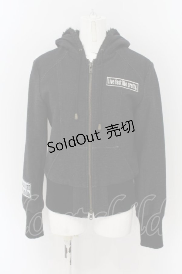 画像1: GLAD NEWS / ファーフードZIPアップジャケット R ブラック O-24-06-07-039-GL-JA-SZ-ZT333 (1)