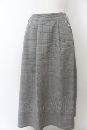 画像: axes femme / 花刺繍チェックスカート F グレー O-24-06-09-103-AX-SK-OW-ZT267