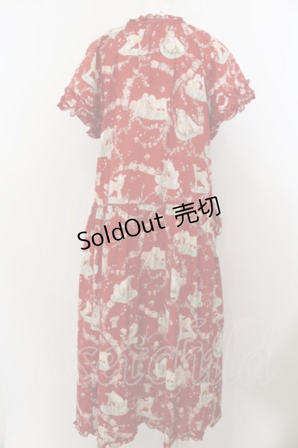 画像5: PINK HOUSE / ひつじプリントミディワンピース  アカ O-24-06-09-008-LO-OP-OW-ZI (5)