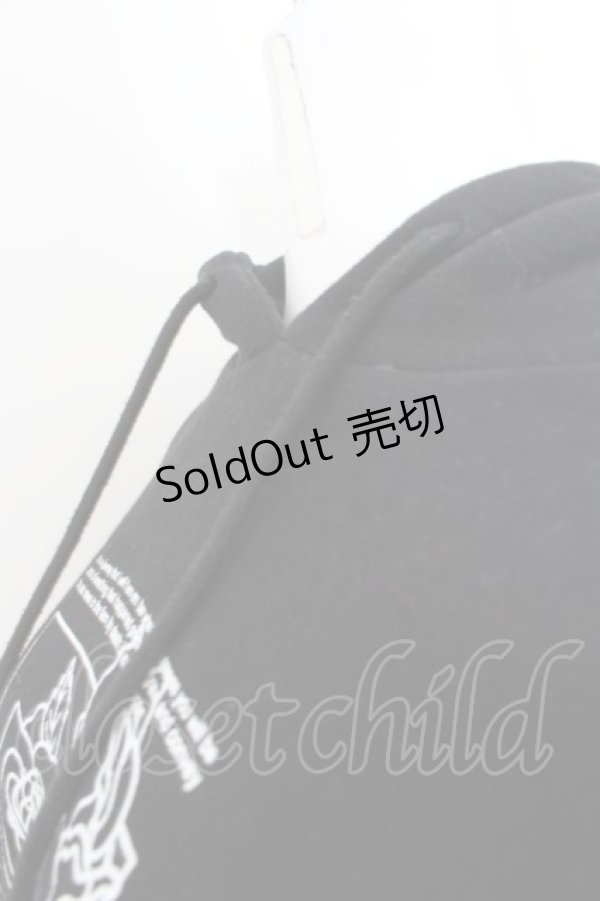 画像2: KRY CLOTHING / 「99%」裏起毛ロング丈パーカー  ブラック O-24-06-19-093-EL-JA-IG-ZT184 (2)