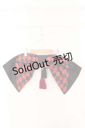 画像: Qutie Frash / ダイヤ柄飾り帯  ブラック×レッド O-24-06-22-071-QU-ZA-OW-ZI