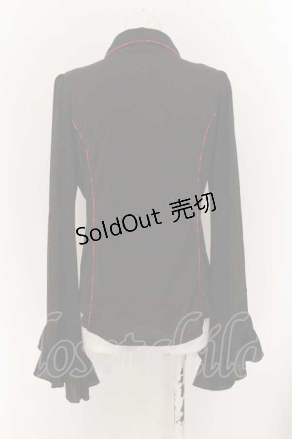 画像2: Qutie Frash / チャイナブラウス  ブラック×レッド O-24-06-30-027-QU-BL-IG-ZI (2)