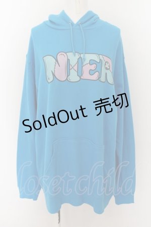 画像: NieR CLOTHING / プリントプルパーカー 2XL ブルー O-24-07-08-1038-PU-TO-KB-ZI