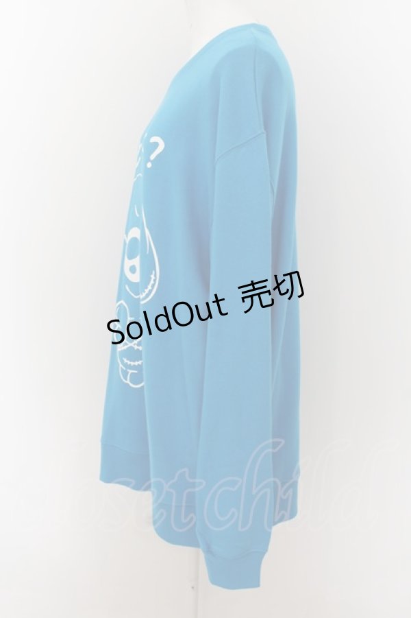 画像2: NieR Clothing / ONE君BLUE SWEATSHIRT【わざとだよ？】  ブルー O-24-07-08-1041-PU-TO-KB-ZI (2)