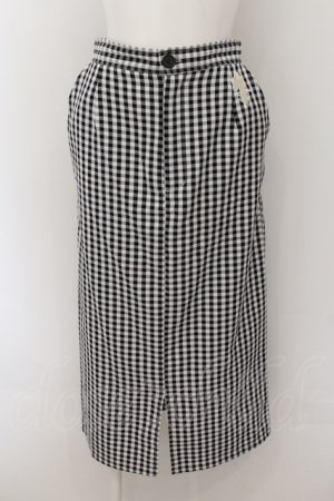 画像: NieR Clothing / ギンガムチェックナロースカート【ポケット付き】 F ブラック O-24-07-08-1066-PU-SK-SK-ZI