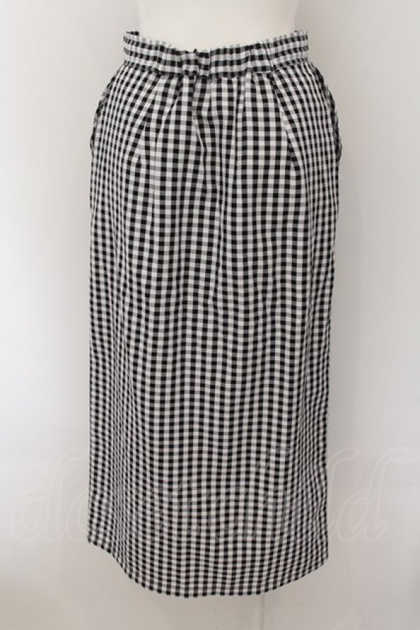 画像3: NieR Clothing / ギンガムチェックナロースカート【ポケット付き】 F ブラック O-24-07-08-1066-PU-SK-SK-ZI (3)