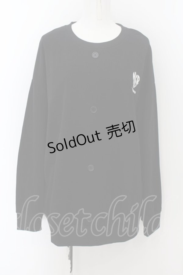 画像1: NieR CLOTHING / FRONT BUTTON COTTON PULLOVER  黒 O-24-07-08-1012-PU-TO-KB-ZI (1)