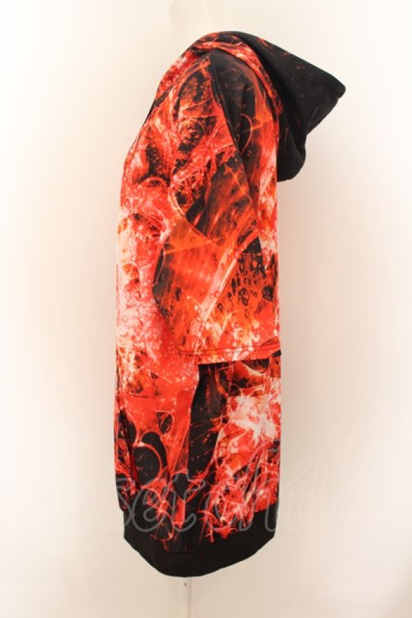 画像2: NieR Clothing / 総柄半袖パーカー【スプラッシュハート】 F レッド O-24-07-08-1025-PU-TO-OW-ZT319 (2)