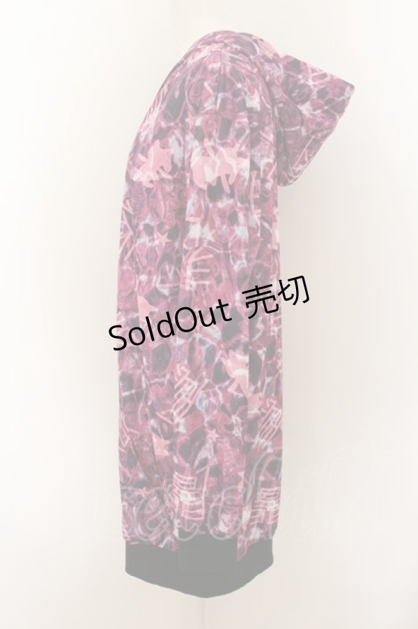 画像2: NieR Clothing / 総柄ZIPパーカー  ピンクパープル O-24-07-08-1029-PU-TO-KB-ZI (2)
