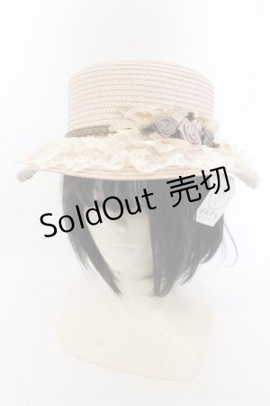 画像: axes femme / 巻きバラレースカンカン帽  ピンクベージュ O-24-07-16-080-AX-AC-OW-ZT-K004