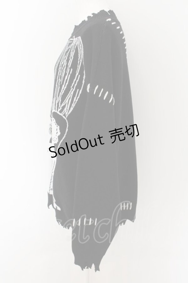 画像2: REFLEM / REFLEM×DEATH NOTE ダメージニットソー(弥 海砂)  ブラック×ホワイト O-24-07-20-038-PU-TO-IG-ZI (2)