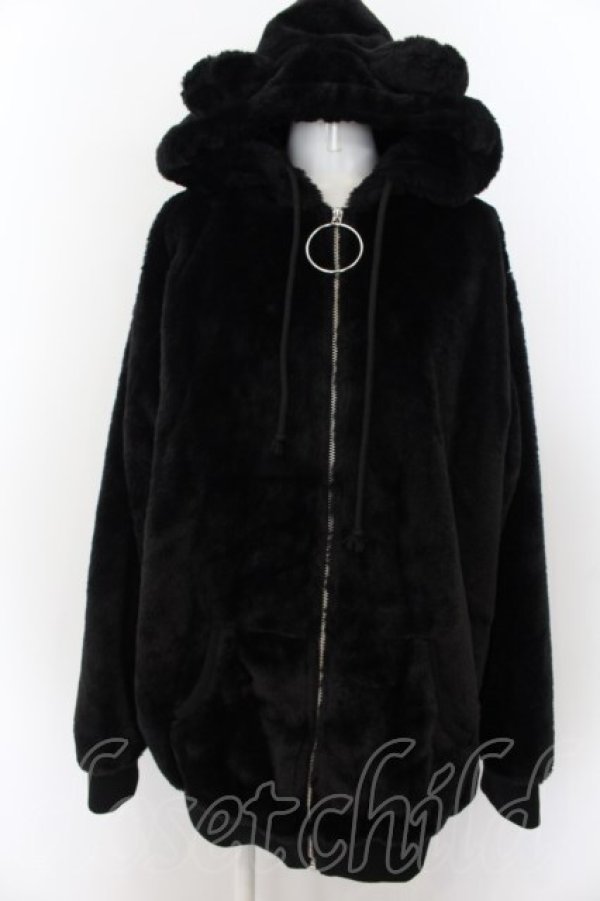 画像1: KRY CLOTHING / NEKOKAKUMAボアパーカー  ブラック O-24-07-26-057-EL-TO-OW-ZT091 (1)