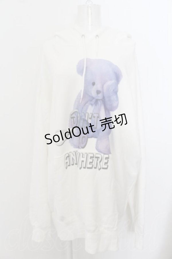 画像1: Wrouge / Confined Bear　BIGパーカー  ホワイト O-24-07-26-076-PU-TO-OW-ZT343 (1)