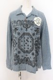 画像1: RNA / ペイズリーptチェックウエスタンシャツ M ブルー O-24-07-29-1092-PU-BL-IG-ZT177 (1)