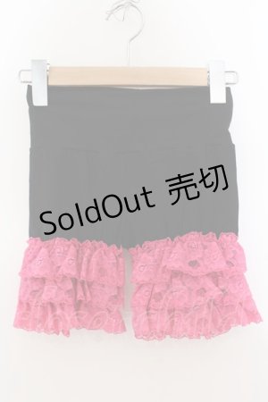 画像: MARBLE / ラッセルレースペチパンツ  ブラック×濃ピンク O-24-07-29-1127-GO-PA-OW-ZT263