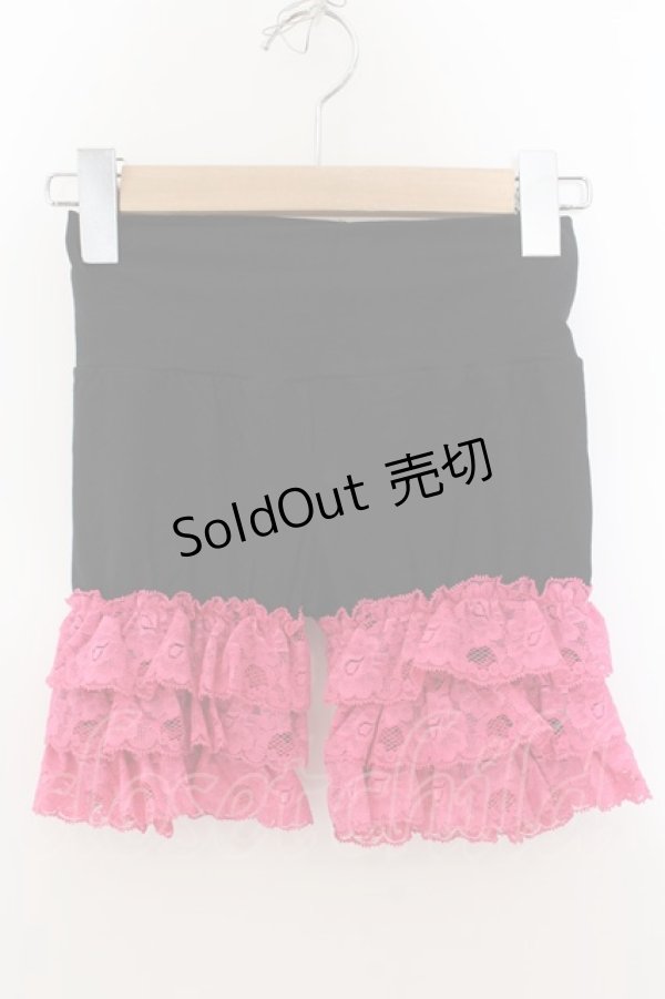画像1: MARBLE / ラッセルレースペチパンツ  ブラック×濃ピンク O-24-07-29-1127-GO-PA-OW-ZT263 (1)