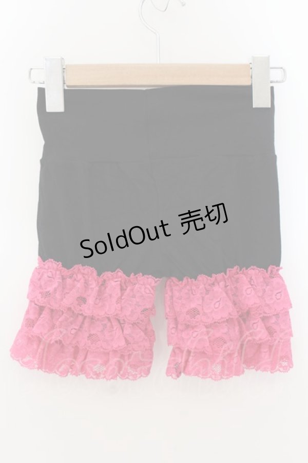 画像2: MARBLE / ラッセルレースペチパンツ  ブラック×濃ピンク O-24-07-29-1127-GO-PA-OW-ZT263 (2)