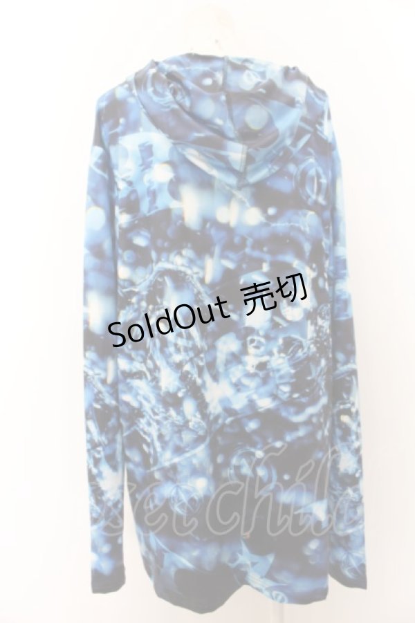 画像2: NieR Clothing / HYDRO SPLASHパーカー  ブラック×ブルー O-24-07-31-2090-PU-TO-IG-ZT024 (2)
