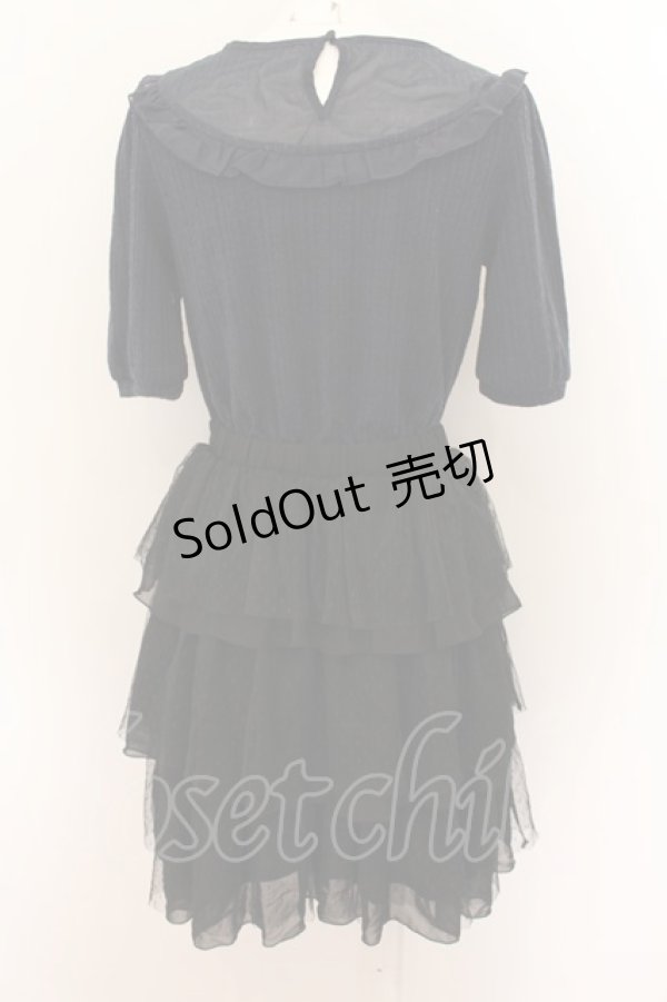 画像2: axes femme / リボン刺繍カットチュニック M 紺 O-24-08-08-060-AX-OP-SZ-ZT083 (2)