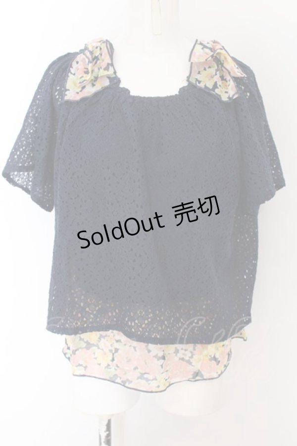 画像1: axes femme / 総レースアンサンブルプルオーバー M コン O-24-08-12-057-AX-TO-SZ-ZT118 (1)