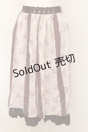 画像: axes femme / フラワーストライプスカート M アワピンク O-24-08-12-007-AX-SK-SZ-ZT268