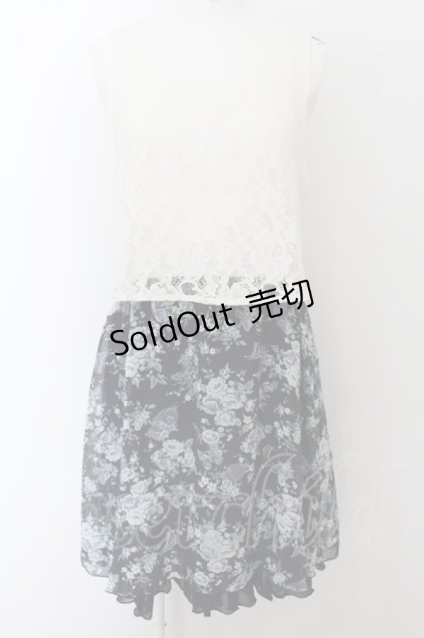 画像1: axes femme / レース×メルヘン花柄チュニック M コン O-24-08-12-019-AX-TO-SZ-ZT079 (1)