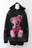 画像1: TRAVAS TOKYO / Punk BEAR アームZIPパーカー F ブラックｘレッド O-24-08-18-024-PU-TO-YM-ZI (1)