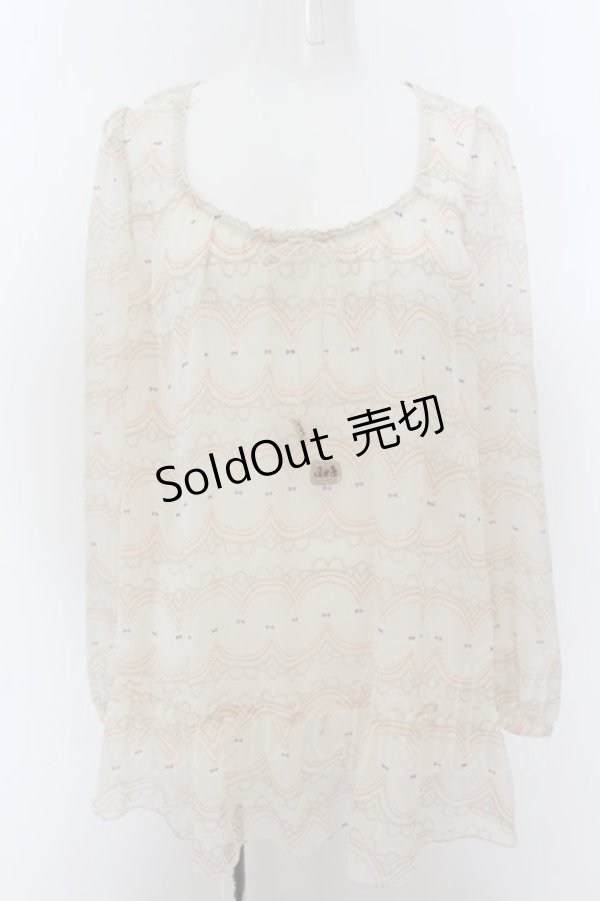 画像1: Cherir la femme / スカラップptチュニック M キナリ O-24-08-22-006-LO-TO-OW-ZT189 (1)