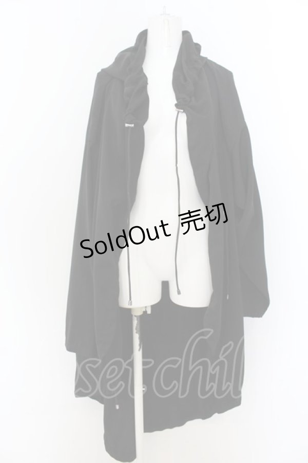 画像1: Deorart / 変形フーデッドロングカーディガン L ブラック O-24-08-22-067-PU-TO-YM-ZT017 (1)