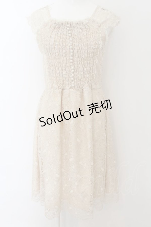 画像1: axes femme NOSTALGIE / ケミカル総レースワンピース M キナリ O-24-08-24-099-AX-OP-OW-ZT177 (1)