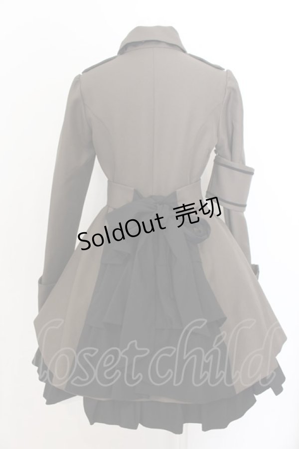 画像4: ATELIER BOZ / マチルダワンピースコート  カーキグリーン×ブラック O-24-08-27-003-EL-OP-IG-OS (4)
