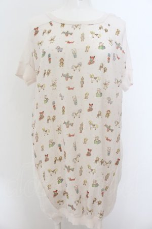 画像: Franche Lippee / おもちゃ柄ラグランチュニック M アイボリー O-24-08-28-007-LO-TO-IG-ZY