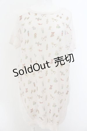 画像: Franche Lippee / おもちゃ柄ラグランチュニック M アイボリー O-24-08-28-007-LO-TO-IG-ZY
