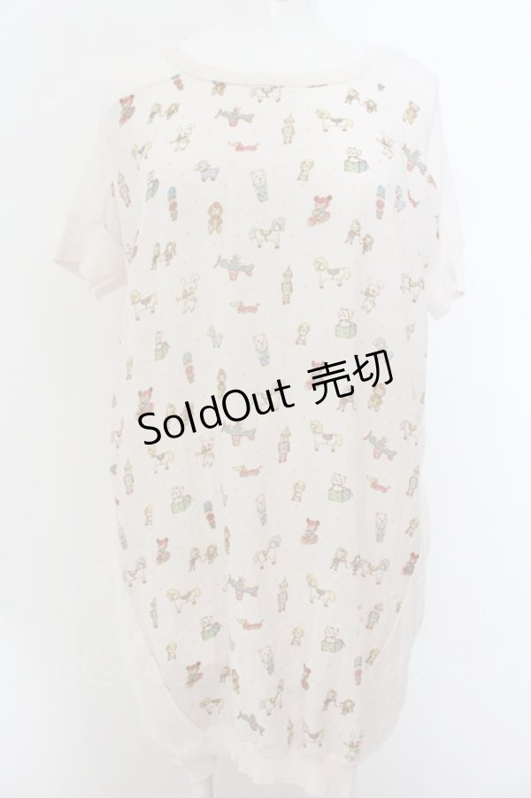 画像1: Franche Lippee / おもちゃ柄ラグランチュニック M アイボリー O-24-08-28-007-LO-TO-IG-ZY (1)