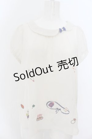 画像: franche lippee black / エンブロイダリーブラウス M アイボリー O-24-08-28-002-LO-BL-YM-ZT189
