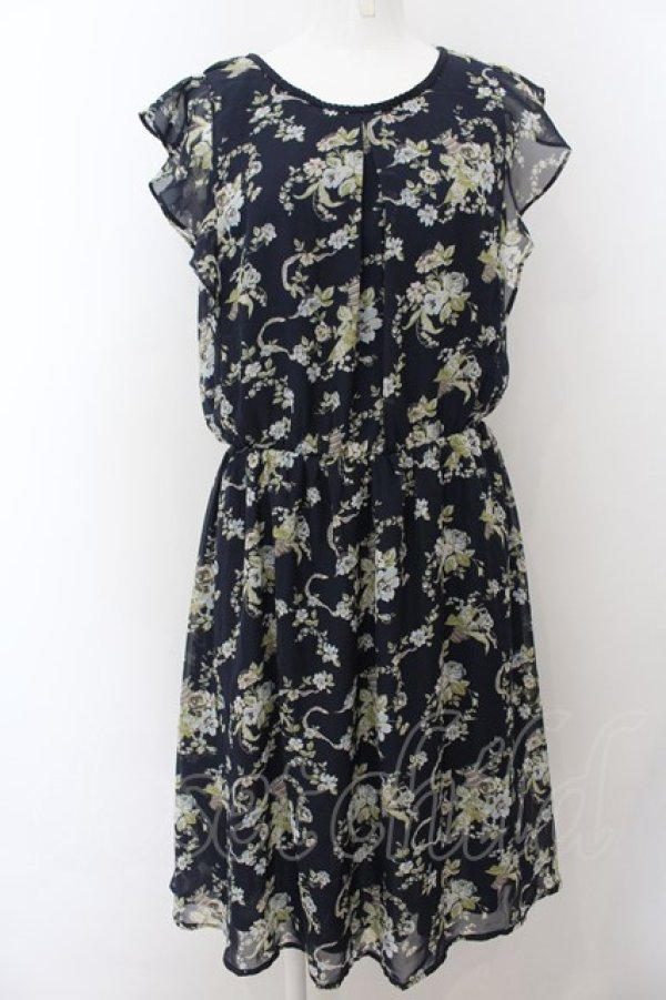 画像1: axes femme / 花柄ワンピース M コン O-24-08-28-200-AX-BL-SZ-ZT091 (1)