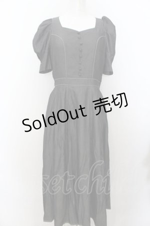 画像: axes femme POETIQUE / パワショル半袖ワンピース M 黒 O-24-08-28-206-AX-SK-SZ-ZT095