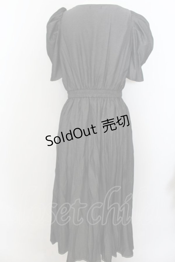 画像2: axes femme POETIQUE / パワショル半袖ワンピース M 黒 O-24-08-28-206-AX-SK-SZ-ZT095 (2)
