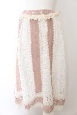 画像: axes femme / 配色使い総レーススカート F 生成り O-24-08-28-231-AX-SK-SZ-ZT267