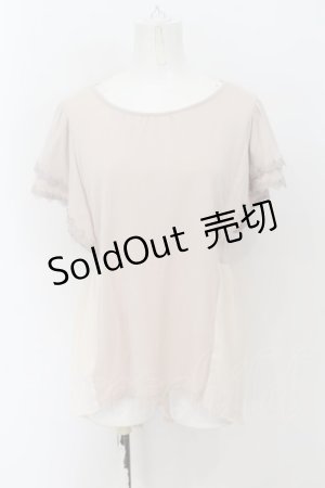 画像: axes femme / 素材切替袖フリルカットトップス M ベージュ O-24-08-30-047-AX-TO-OW-ZT091