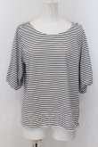 画像1: axes femme / Uネックボリューム袖Tシャツ F クロｘシロ O-24-08-30-031-AX-TS-YM-ZT063 (1)