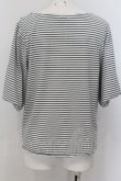 画像2: axes femme / Uネックボリューム袖Tシャツ F クロｘシロ O-24-08-30-031-AX-TS-YM-ZT063 (2)