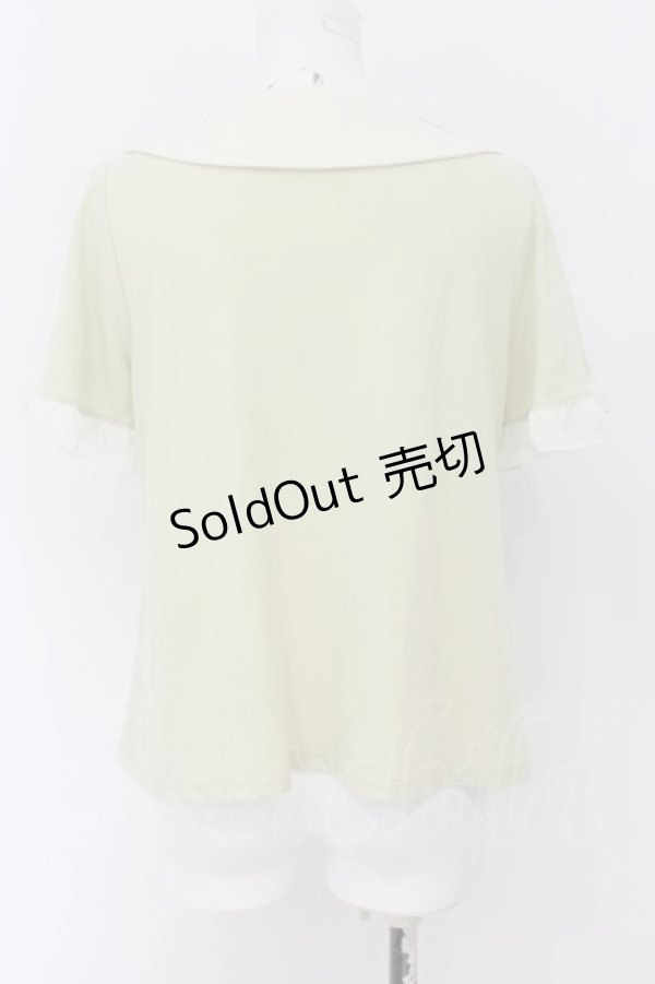 画像3: axes femme / シフォンタイ襟付きTシャツ  ミント O-24-08-30-041-AX-TO-IG-ZT091 (3)