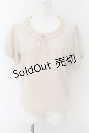 画像: Physical Drop / はしごレースカットソー  ベージュ O-24-09-02-025-LO-TO-OW-ZT097