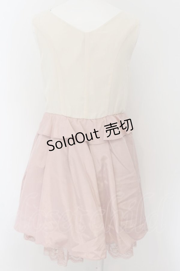 画像2: axes femme / バラ生地切替タックフレアワンピース M ピンク O-24-09-02-030-AX-OP-OW-ZT189 (2)